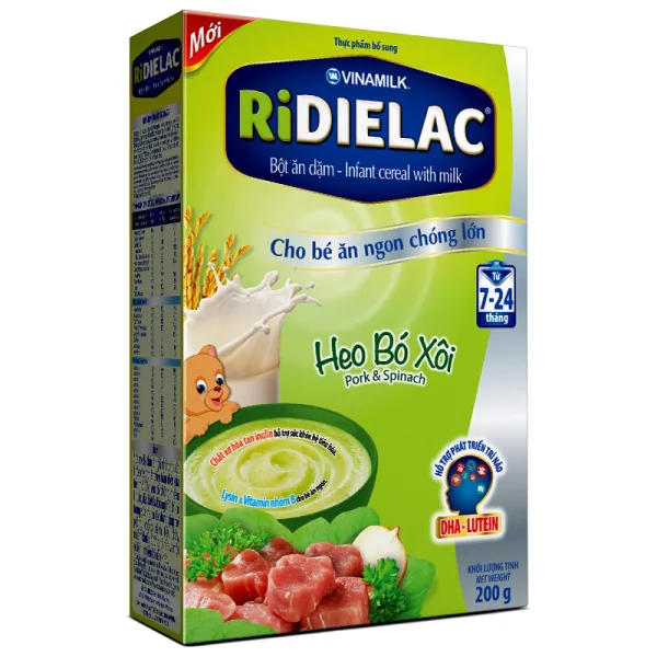 Bột ăn dặm Ridielac Thịt Heo bó xôi 200g