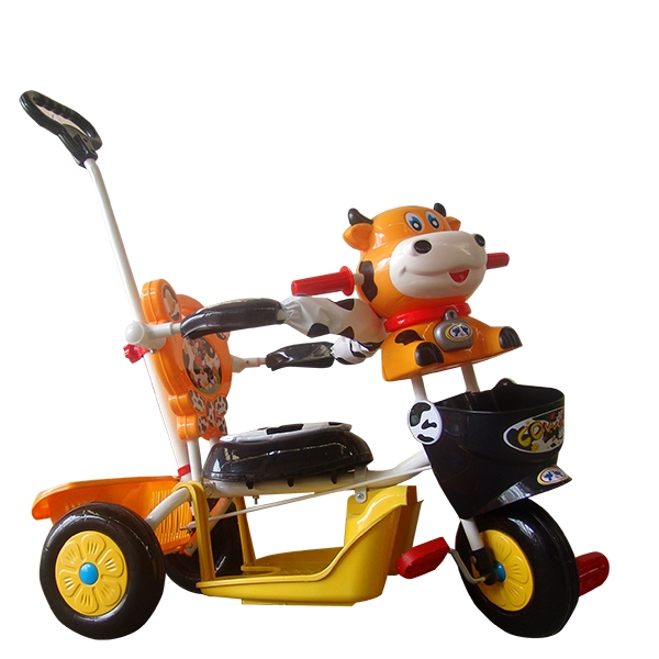 Xe 3 bánh Nhựa Chợ Lớn Bò sữa, bảo hiểm, có nhạc, M1317B