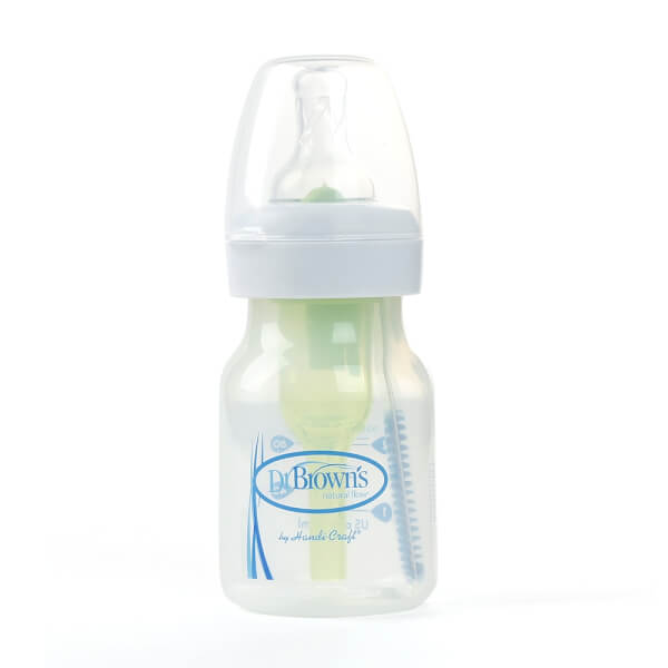 Combo 1 Bình sữa cổ thường nhựa PP Dr Brown gồm 1 bình sữa USA (Không chứa BPA) 120ml (Giảm 15%) và 1 bình sữa options (60ml)