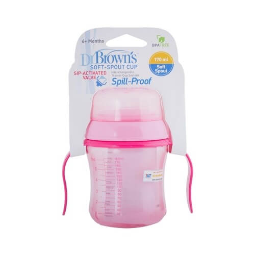 Ca tập uống PP Dr Brown's hồng, 170ml