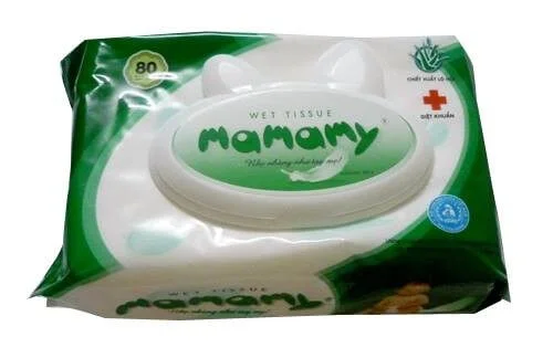 Khăn ướt không mùi Mamamy 80 miếng, có nắp