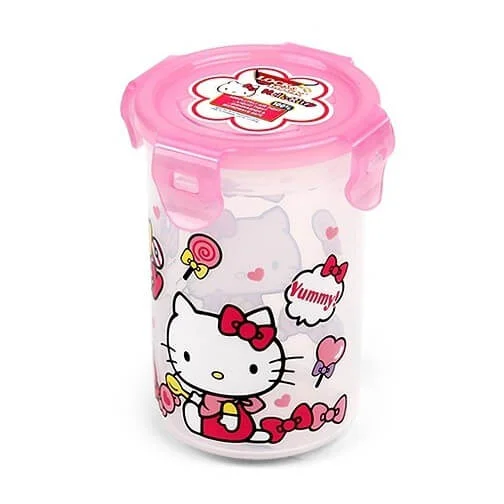 Hộp nhựa tròn cao Hello Kitty LKT813D- 350ml