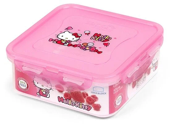Hộp nhựa hình vuông Hello Kitty LKT814- 420ml