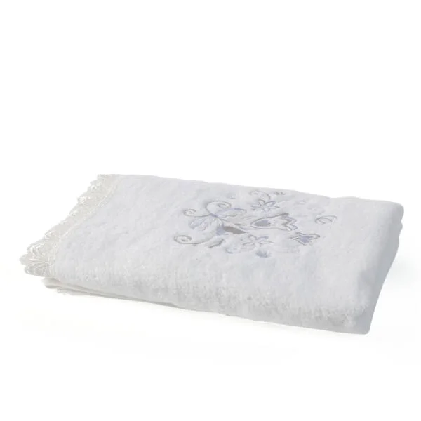 Khăn lông Mollis 60x100 - màu hồng, thêu hoa, B395