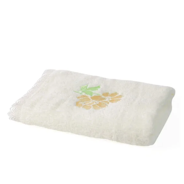 Khăn lông Mollis 60x100 - màu hồng, thêu hoa, B395