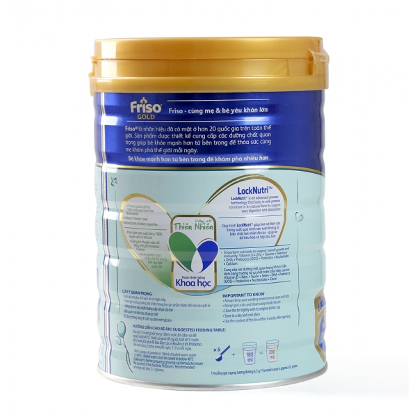 Sữa bột Combo 2 lon Friso Gold số 4 Sunrise, 2-4 tuổi, 900g