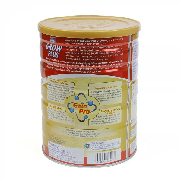 Sữa bột Combo 2 lon Dielac Grow Plus 2+, 2-10 tuổi, 900g