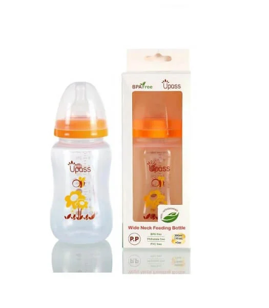 Bình sữa cổ rộng 300ml PP không BPA Upass
