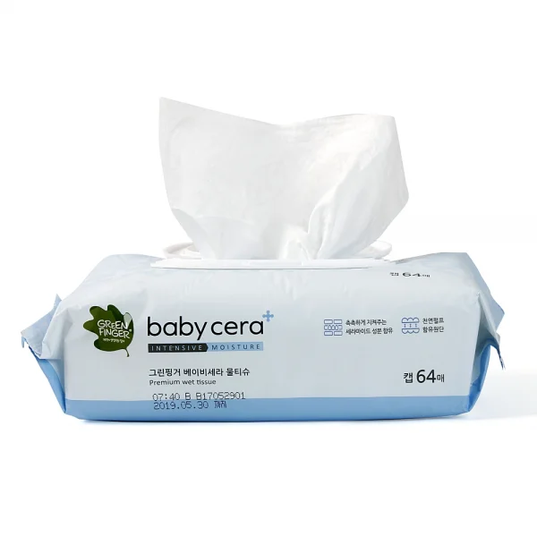 Khăn ướt cao cấp Green Finger tinh chất dưỡng ẩm, 64 tờ