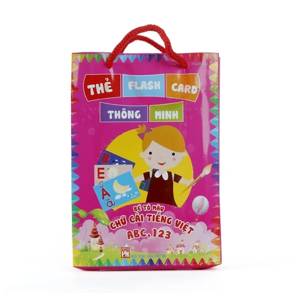 Bộ 48 Thẻ học vui cùng bé - bé tô màu chữ cái tiếng việt ABC - 123 mcbooks