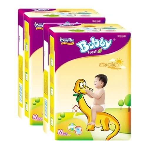Tã dán Bobby Fresh siêu mỏng M, 6-10kg, 28 miếng