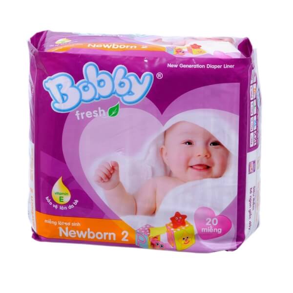 Miếng lót Bobby Fresh Newborn 2, 4-7kg, 20 miếng