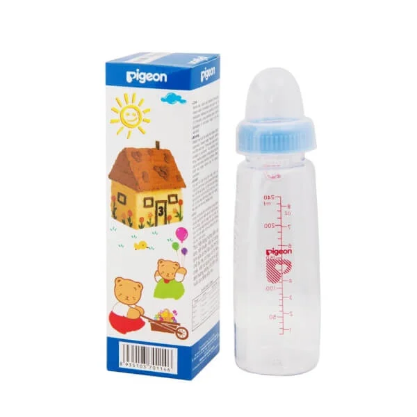 Bình sữa vuông KP8, núm vú silicone Pigeon 240ml