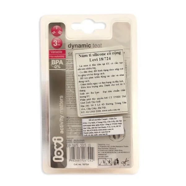 Núm ty silicone cổ rộng Lovi-chảy chậm