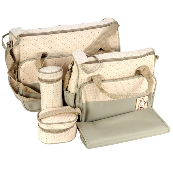 Túi đựng đồ cho bé hình chấm bi màu rêu nhạt