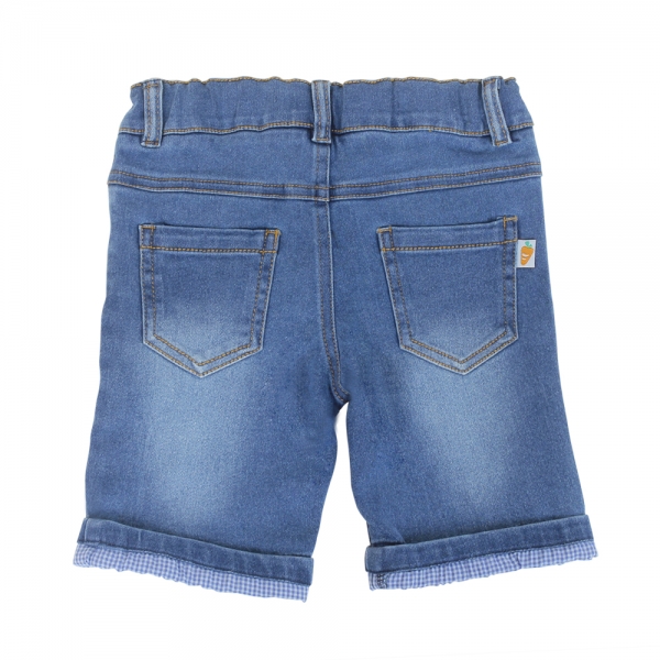 Quần jeans bé trai ngắn râu mèo xăn lai