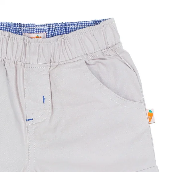 Quần kaki bé trai ngắn phối lưng caro nhí xanh