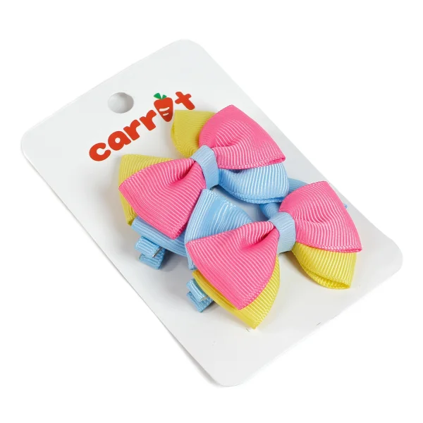 kẹp tóc bé gái đính nơ phối 3 màu