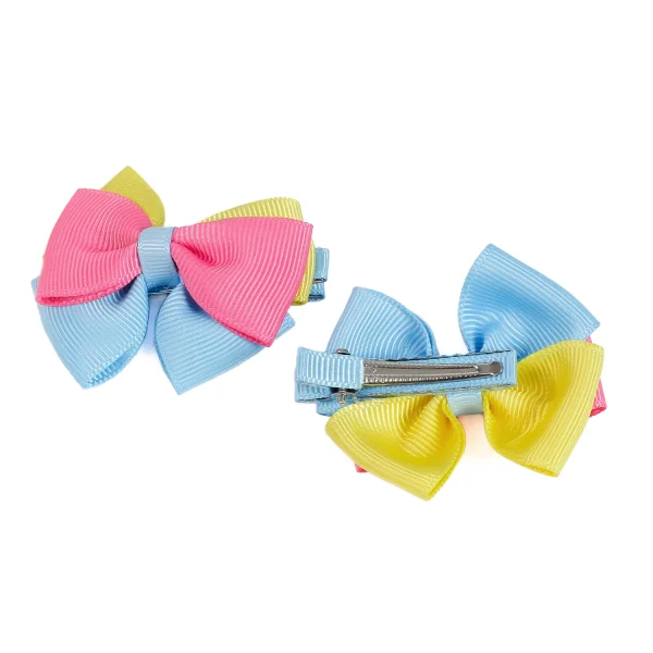 kẹp tóc bé gái đính nơ phối 3 màu