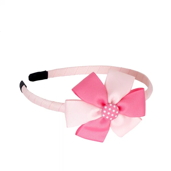 Cài tóc bé gái hoa sáu cánh phối hai màu