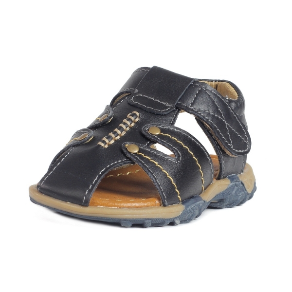 Sandal bé trai da mũi rọ chỉ may nổi