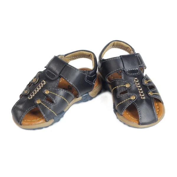 Sandal bé trai da mũi rọ chỉ may nổi