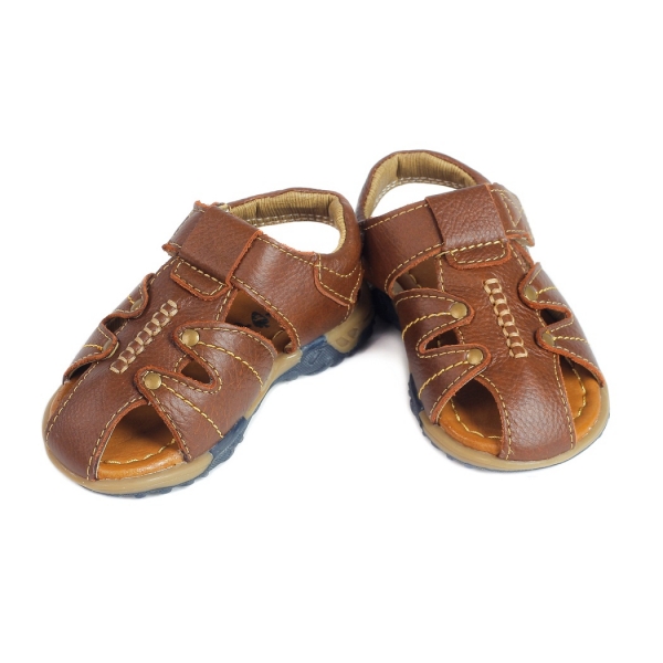 Sandal bé trai da mũi rọ chỉ may nổi