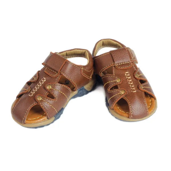 Sandal bé trai da mũi rọ chỉ may nổi