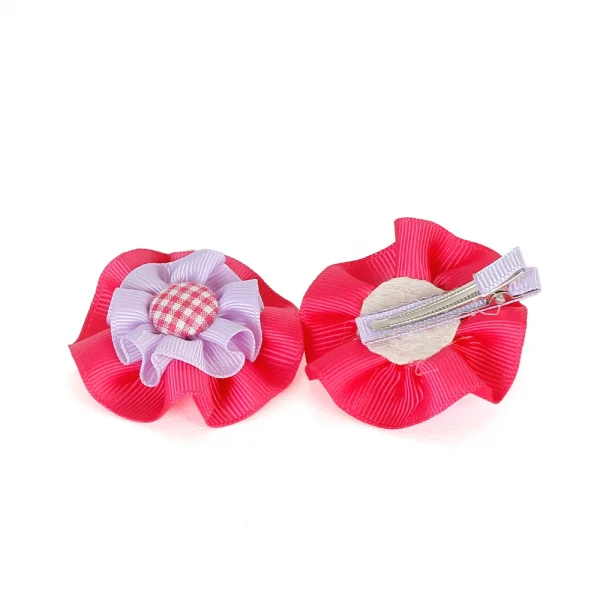 Cặp kẹp hoa tròn 2 tầng đính nút