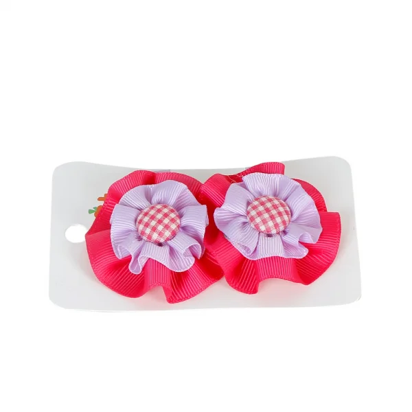 Cặp kẹp hoa tròn 2 tầng đính nút