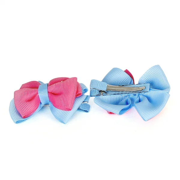 Cặp kẹp nơ 2 tầng cánh bướm phối 2 màu