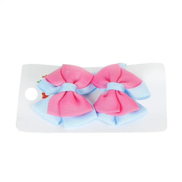 Cặp kẹp nơ 2 tầng cánh bướm phối 2 màu