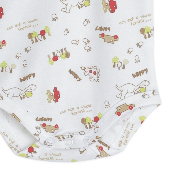 Body tam giác tay dài bé trai họa tiết khủng long Carrot