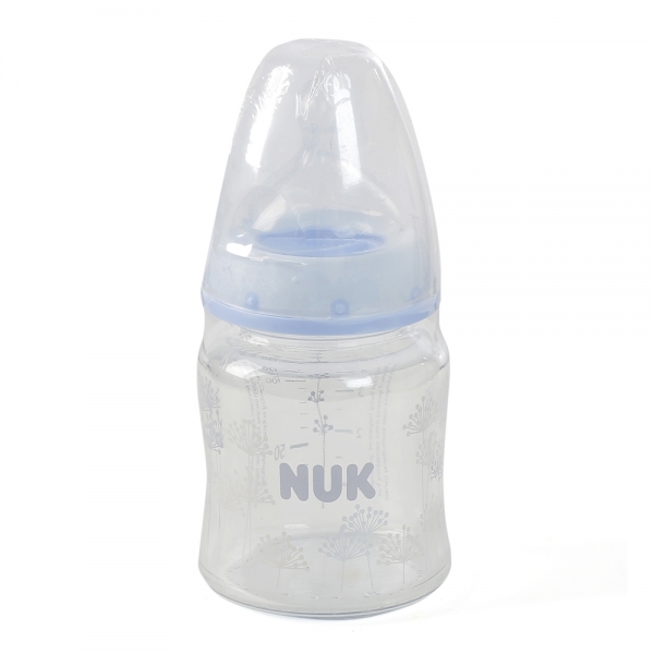 Bình sữa thủy tinh silicone siêu mềm số 1 Nuk, 120ml