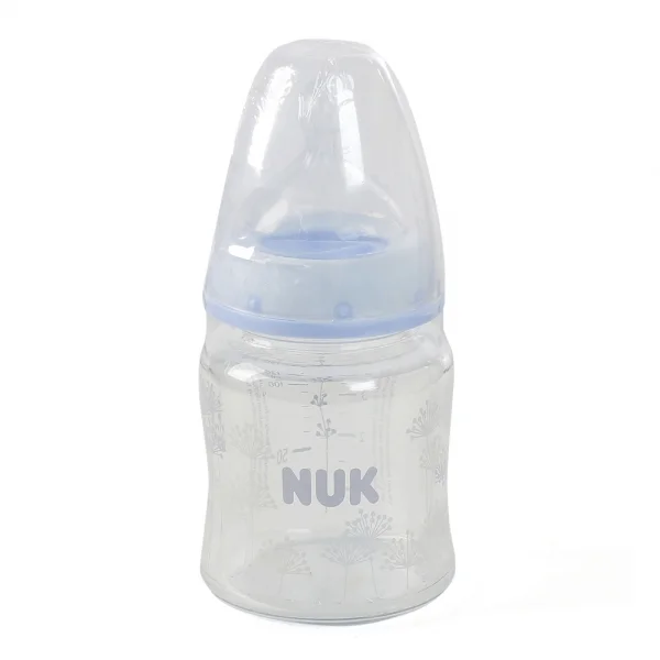Bình sữa thủy tinh silicone siêu mềm số 1 Nuk, 120ml