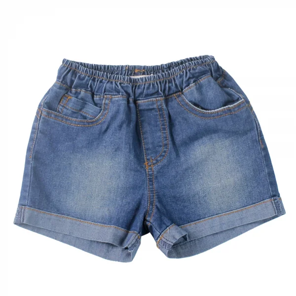 Quần jeans bé gái ngắn xăn lai bạc ống