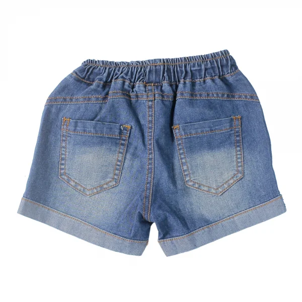 Quần jeans bé gái ngắn xăn lai bạc ống