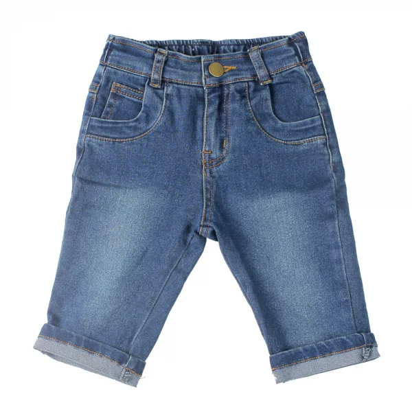 Quần jeans bé gái dài túi viền hoa