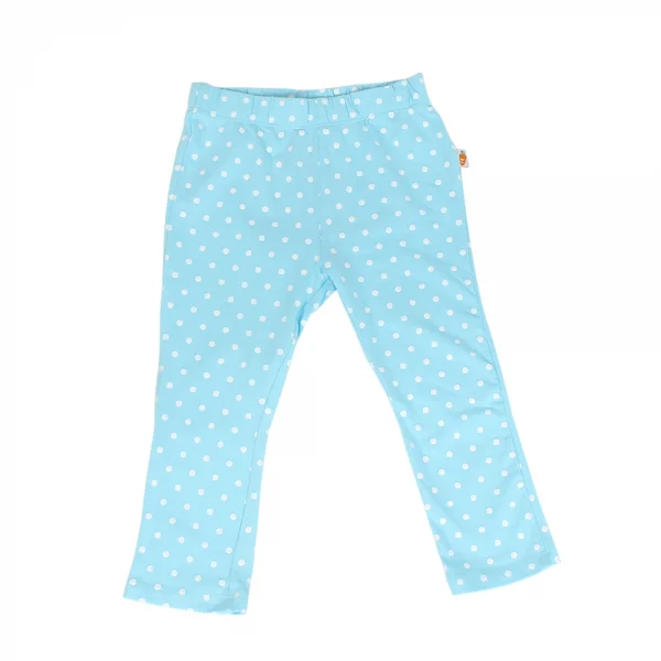 Quần thun bé gái dài chấm bi thêu cá