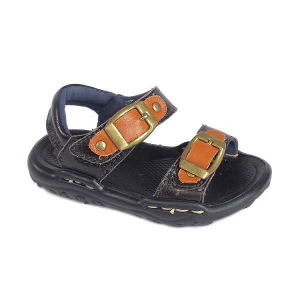 Sandal bé trai da khoá ngang kim loại