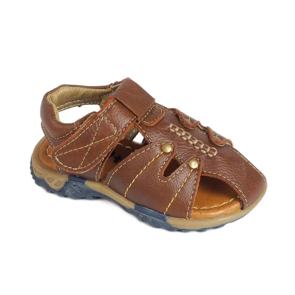 Sandal bé trai da mũi rọ chỉ may nổi