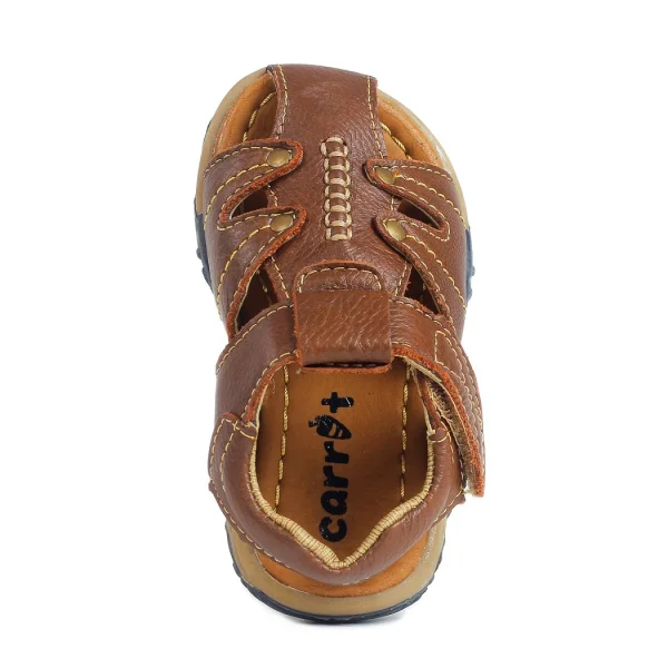 Sandal bé trai da mũi rọ chỉ may nổi