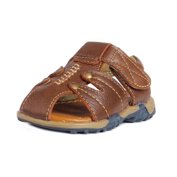 Sandal bé trai da mũi rọ chỉ may nổi