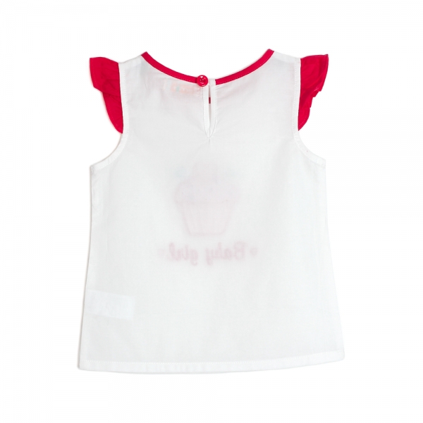 Bộ vải bé gái sát nách thêu bánh baby girl
