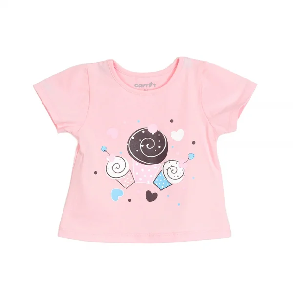 Bộ bé gái tay ngắn in ly kem