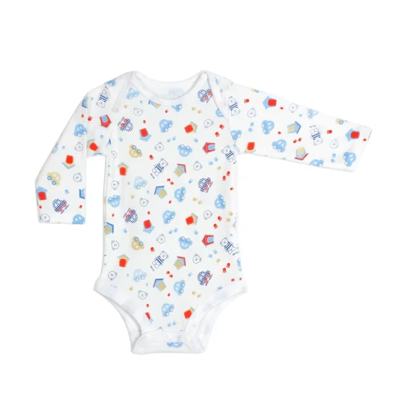 Body tam giác tay dài in gấu và ô tô Carrot