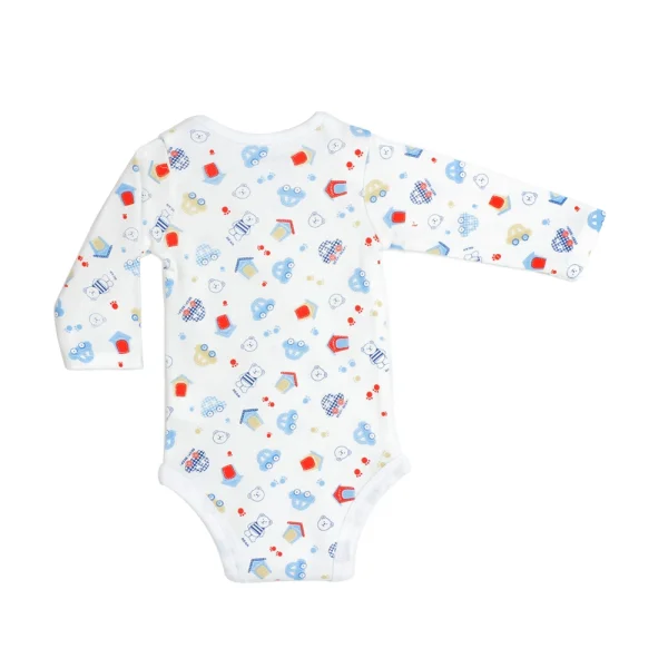 Body tam giác tay dài in gấu và ô tô Carrot