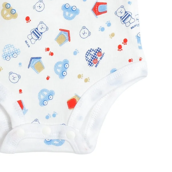 Body tam giác tay dài in gấu và ô tô Carrot