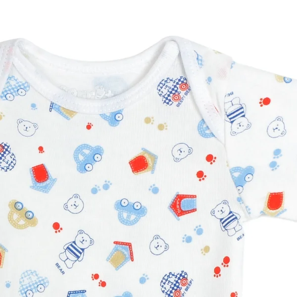 Body tam giác tay dài in gấu và ô tô Carrot