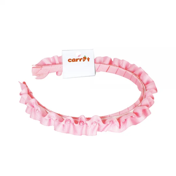 Cài tóc ruy băng đính ngọc, hồng phấn